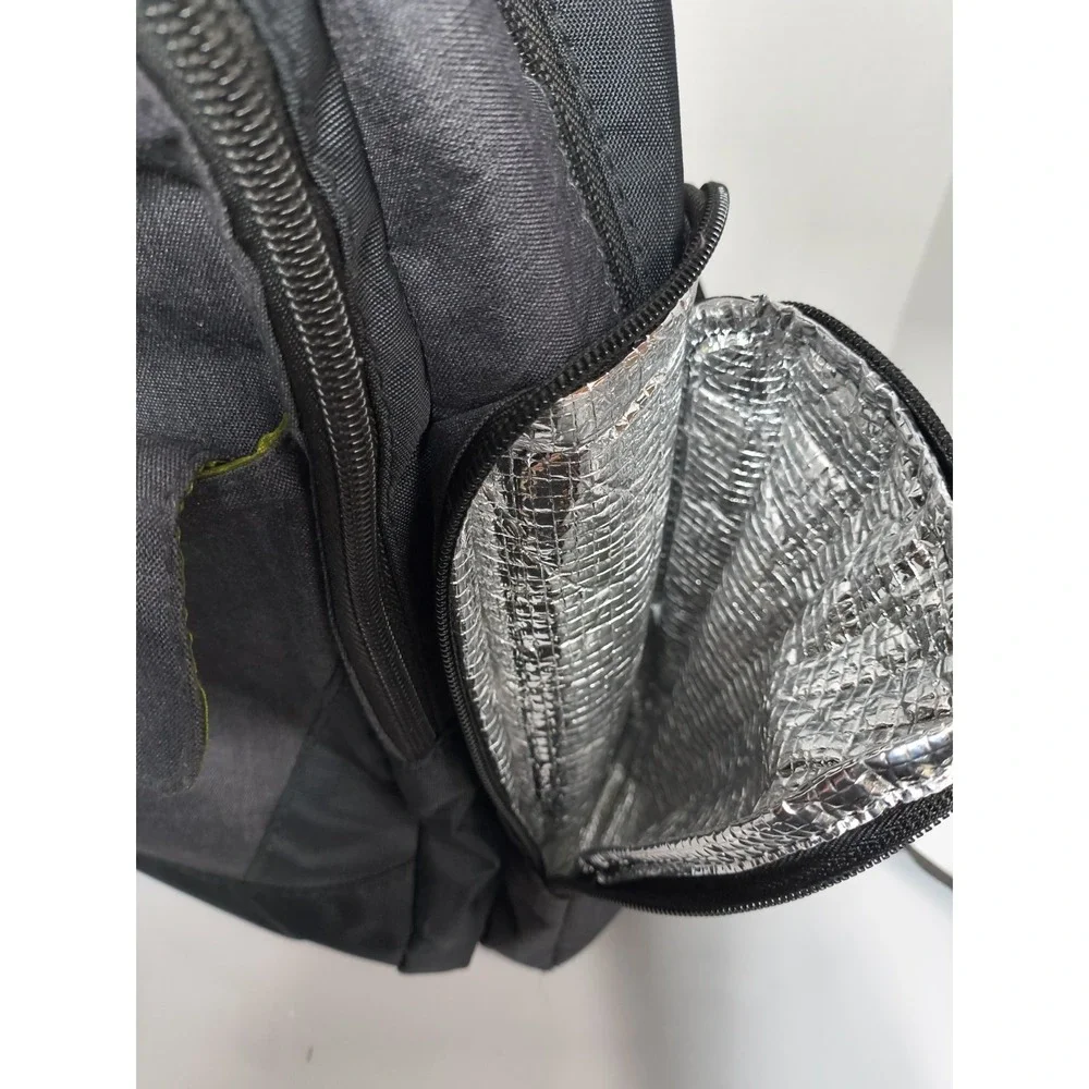 Eddie Bauer Crosstown Backpack Diaper Bag Attach To Stroller Gray Black Green